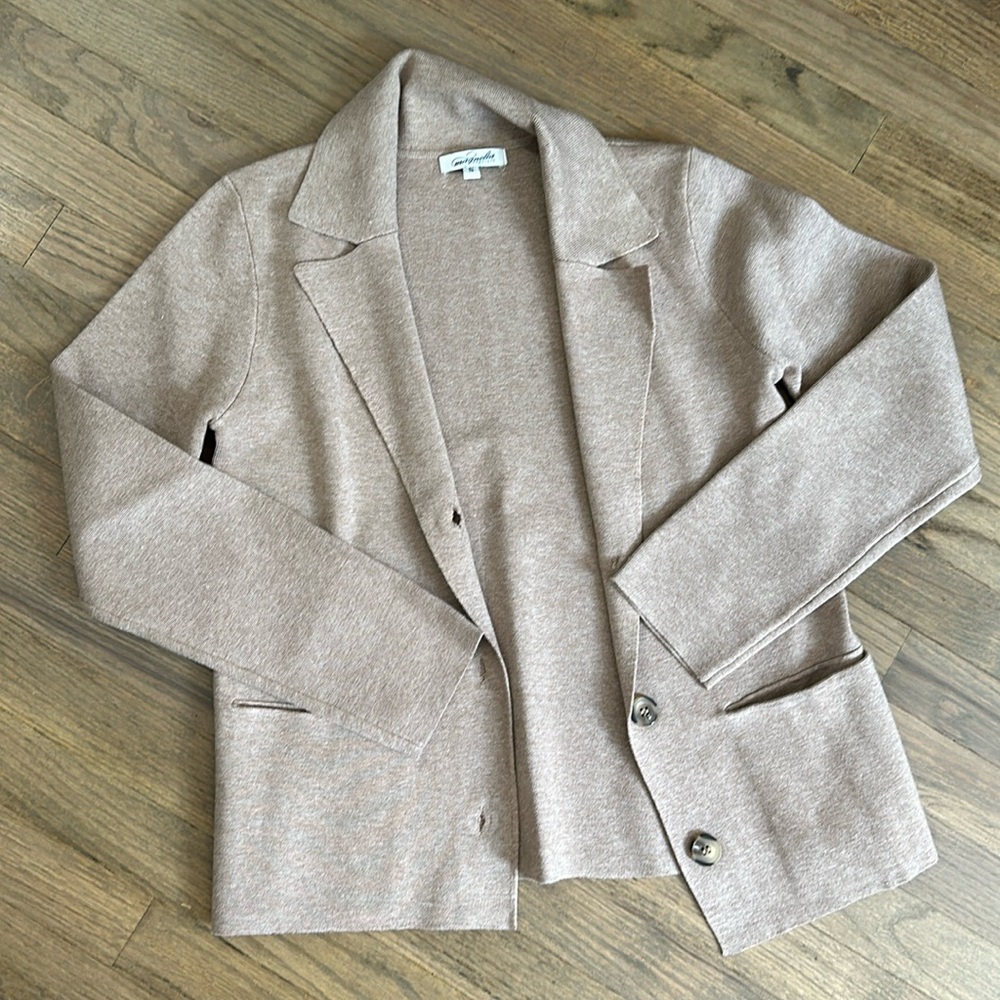 Nwot Latte Collared Button Down Jacket - image 1
